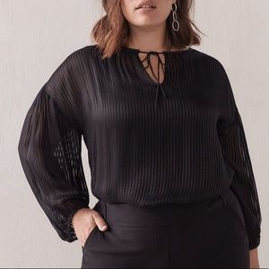 Black Balloon Sleeve Blouse - Addition Elle
- 2X